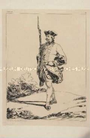 Soldat des Königs Ludwig XV. mit aufgepflanztem Bajonett (Nr. 28)