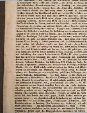 Kurze Geschichte und Beschreibung der Königl. Bibliothek in Bamberg : [Separatabdruck aus Petzholdt's deutschen Bibliotheken 1853]