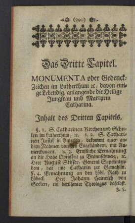 Inhalt des Dritten Capitels.