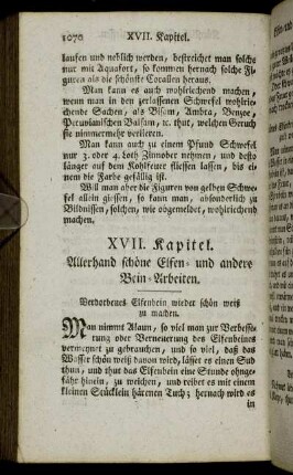 XVII. Kapitel. Allerhand schöne Elfen- und andere Bein-Arbeiten.