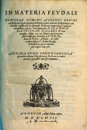 In Materia Feudali Consilia