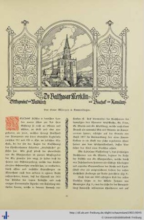Dr. Balthasar Merklin, Stiftspropst von Waldkirch und Bischof von Konstanz.