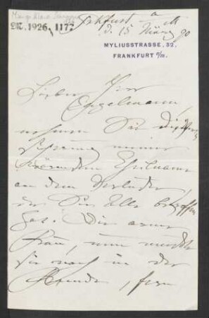 Brief an Wilhelm Engelmann : 15.03.1890