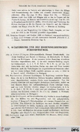 V: Würtemberg und die Hohenzollernschen Fürstenthümer