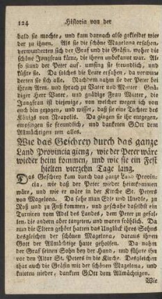 Wie das Geschrey durch das ganze Land Provincia gieng, wie der Peter wäre wieder heim kommen ...