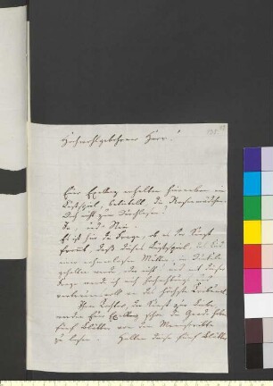 Brief von Frölich, Henriette an Goethe, Johann Wolfgang von