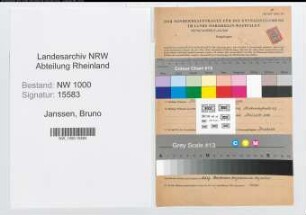 Entnazifizierung Bruno Janssen, geb. 03.11.1900 (Arbeiter)