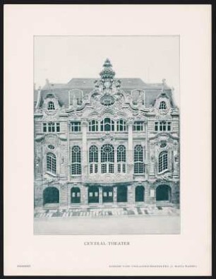 Bildtafel "Central-Theater". Eingangsfront