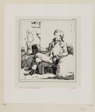 Sitzender Greis, Blatt 7 der Folge "Skizzen und Pochaden"
