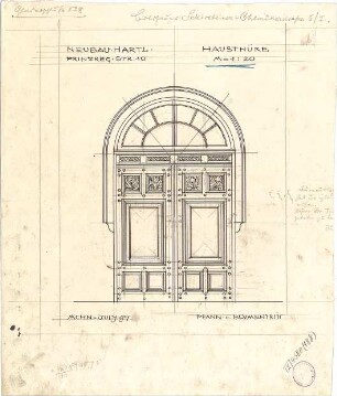 Pfann, Paul; München, Prinzregentenstr. 10; Haus Hartl - Haustür (Ansicht)