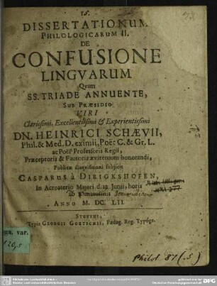 Dissertatio de confusione linguarum