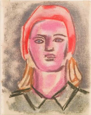 Porträt einer Frau mit rotem Kopftuch (aus dem Russischen Skizzenbuch)