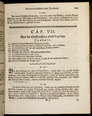 Cap. VII. Von der Einschliessung eines Inquisiten.