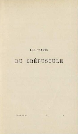 Les chants du crépuscule
