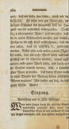 Eingang. Andächtige und Jesu Geliebte!