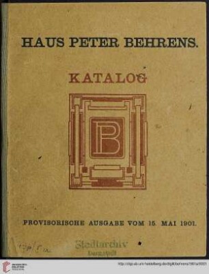 Haus Peter Behrens : Katalog