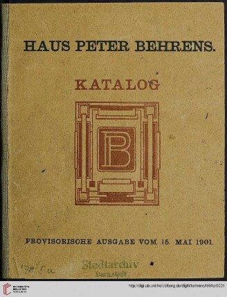 Haus Peter Behrens : Katalog