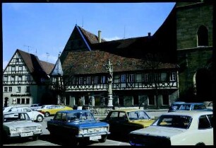 Öhringen: Marktstraße mit Fachwerkhaus