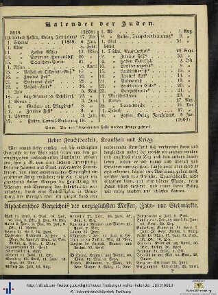 Ueber Fruchtbarkeit, Krankheit und Krieg.