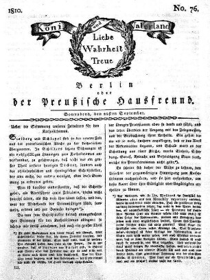 No. 76., 22sten September 1810