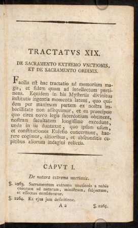 3-90, Tractatus XIX. De Sacramento Extremo Vnctionis, Et De Sacramento Ordinis.