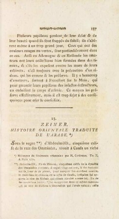 23. Zeineb. Histoire Orientale Traduite De L'Arabe.