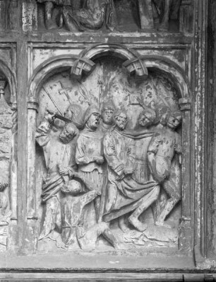 Paulsenkenotaph mit acht Reliefszenen aus der Passionsgeschichte — Gefangennahme Christi