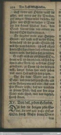XV. Von heil. zehen Geboten