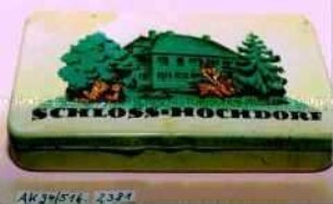 Blechdose für 25 Zigaretten "SCHLOSS-HOCHDORF" KÖHLER U. BARTH, CANNSTATT