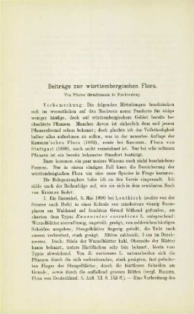 Beiträge zur württembergischen Flora