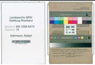 Entnazifizierung Robert Kahrmann , geb. 21.05.1887 (Betriebsfuehrer)