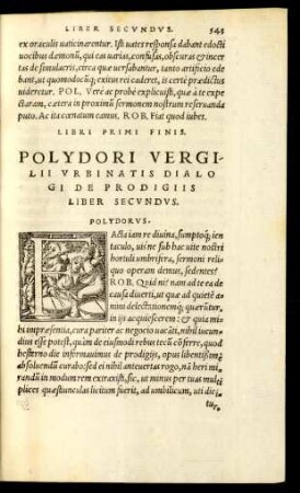 Polydori Vergilii Urbinatis Dialogi De Prodigiis Liber Secundus.