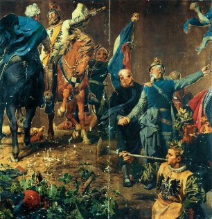 Deutschlands Kampf und Einigung in den Jahren 1870 und 1871. Karton zum Siegesdenkmalfries in sechs Teilen