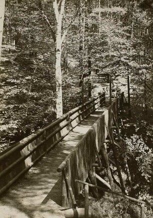 Dresden, Holzbrücke im Kurpark Weißer Hirsch