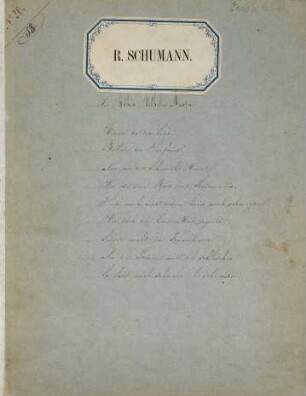 Lieder, Gesänge und Requiem für Mignon : aus Goethe's Wilhelm Meister ; für Gesang und Pianoforte ; op. 98, 1. Die Lieder Mignon's, des Harfners und Philinen's : für eine Singstimme mit Begleitung des Pianoforte ; op. 98 a