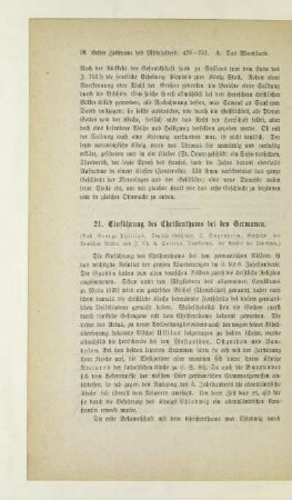 21. Einführung des Christenthums bei den Germanen