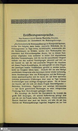 Eröffnungsansprache