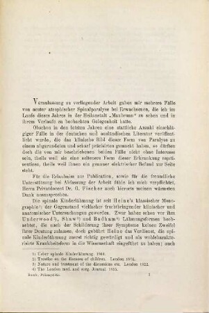 Zur Lehre von der Poliomyelitis anterior acuta adultorum : Inaugural-Abhandlung (von München)