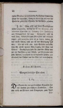 Erster Abschnitt. Morgenländische Sprachen
