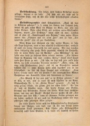 Selbstbiographie eines Schauspielers.