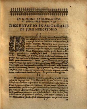 Dissertatio inauguralis de iure mercatorio