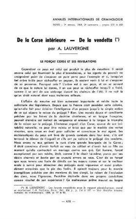 439-450, De la Corse intérieure - De la vendetta