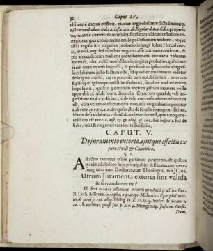 Caput V. De juramento extorto, ejusque effectu es jure civili & Canonico.