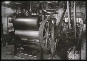 Papiermühle Niederzwönitz, Handpappenmaschine (Foto aus dem technischen Museum Papiermühle Niederzwönitz)