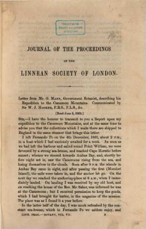 The journal of the Linnean Society of London. Botany. 7. 1864