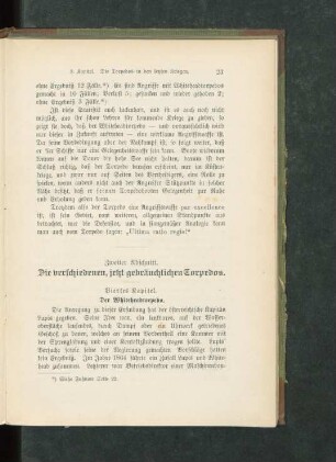 Zweiter Abschnitt. Die verschiedenen, jetzt gebräuchlichen Torpedos