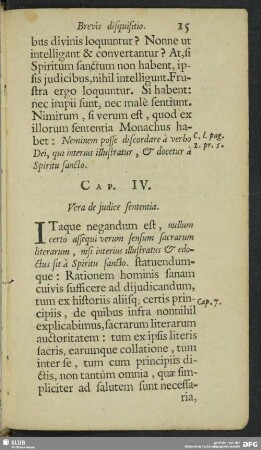 Cap. IV. Vera de iudice sententia