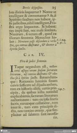 Cap. IV. Vera de iudice sententia