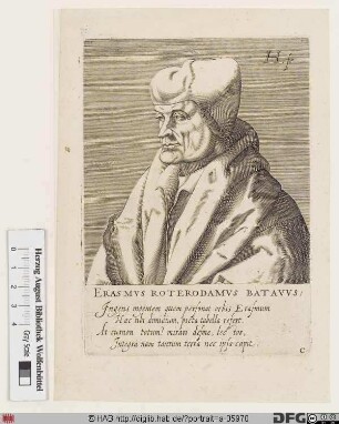 Bildnis Desiderius Erasmus, gen. Erasmus von Rotterdam