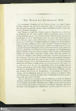 Der Brand des Hoftheaters 1869